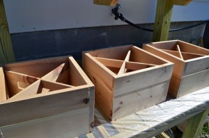 Preparing To Stain Wine Crates