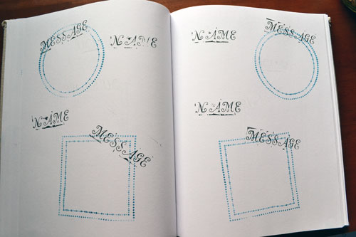 Stamped Guest Book Pages