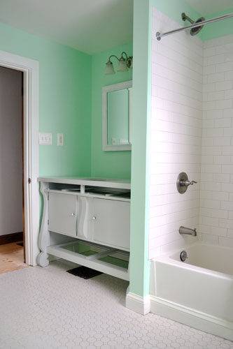 Mint Colored Bathroom