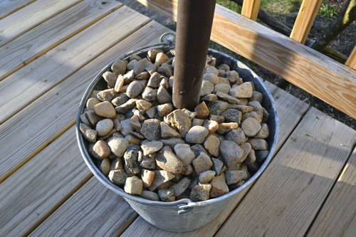 DIY Umbrella Stand Rocks In A Bucket