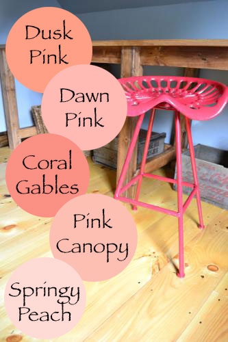 Coral Pink Color Options For Stool