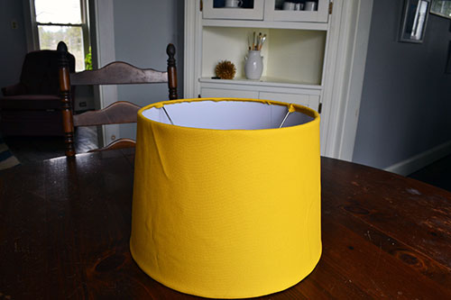 Yellow Fabric Covered Lamp Shade