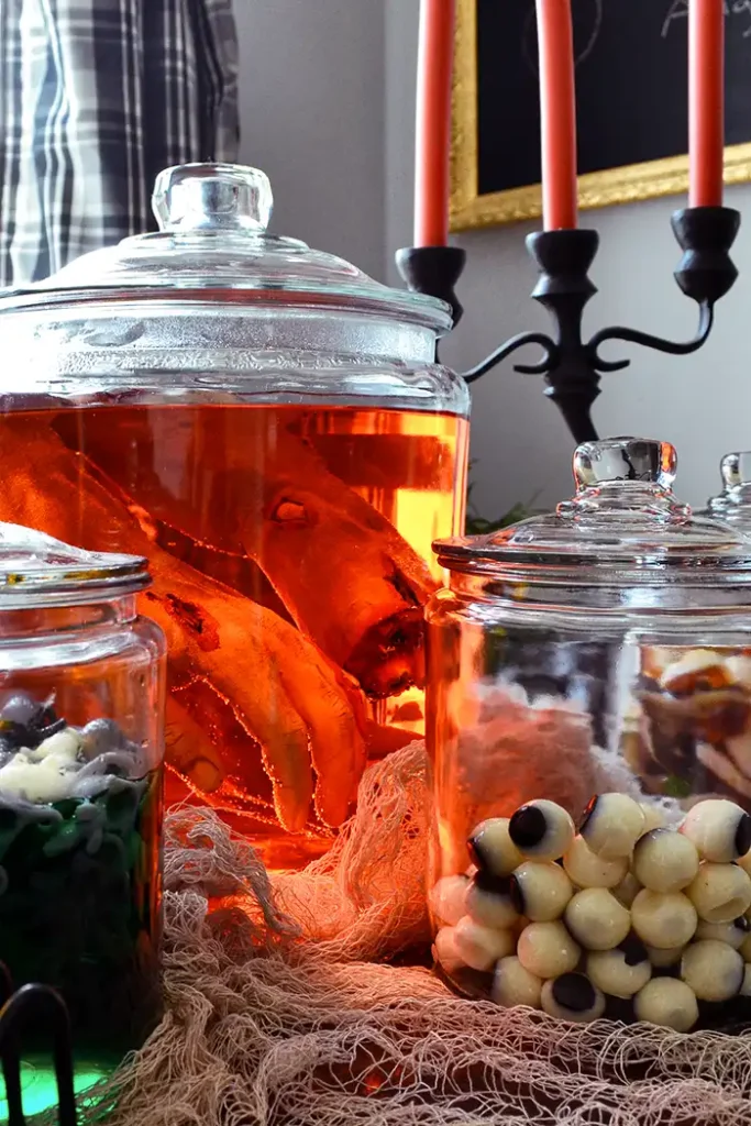 Creepy Halloween hands in jars for Halloween decorations, featured image