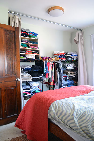 Master Bedroom Closet Before With Garage Shelving