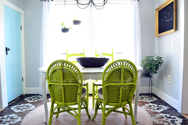 Lime Wicker Dining Chairs