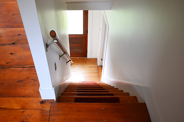 Staircase After Painting Everything White Dove