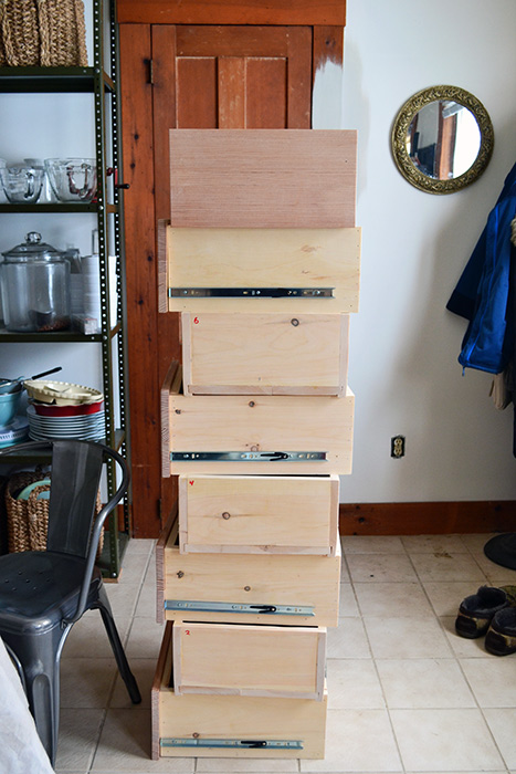 Labeling Island Drawers For Staining