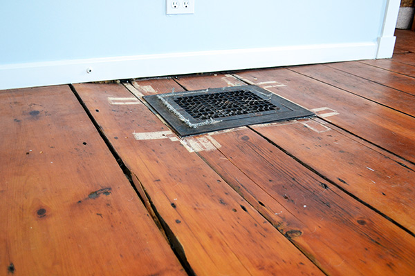 Old Pine Floor Boards In Need Of Repair