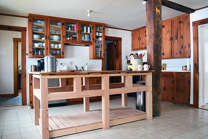 Rough Framed Rustic Kitchen Island