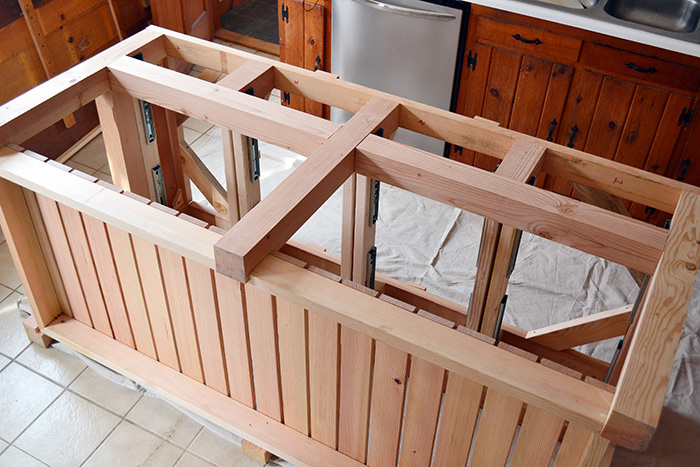 Staining A Rustic Fir Kitchen Island