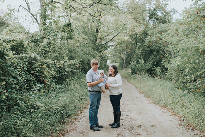 Family photos on a dirt road in Vermont by Kristy Burrell Photography