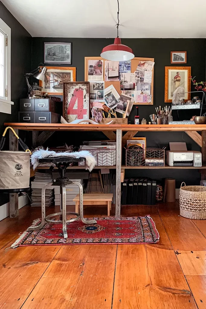 Craft room organizing and storage using vintage items