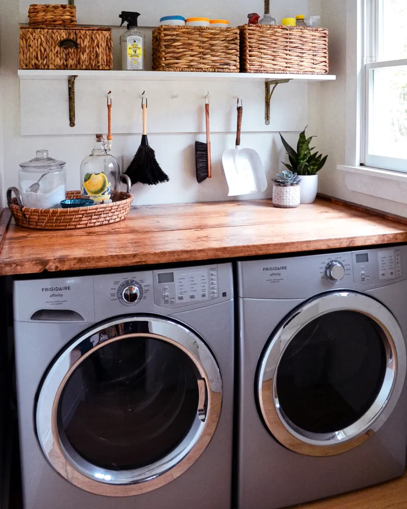 Easy DIY Wood Laundry Room Countertop for Folding