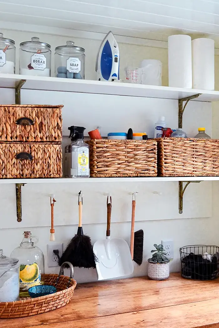 DIY Laundry Basket Organizer (Built In)