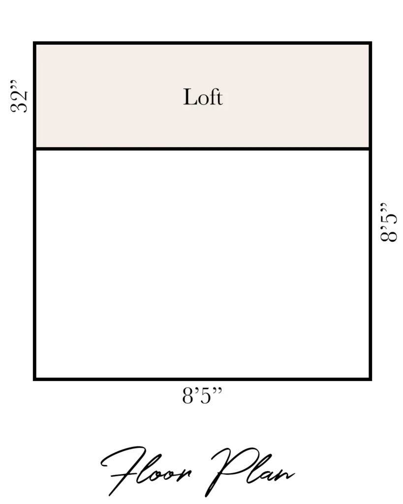 Playhouse loft plans with space located at the far gable end of the shed