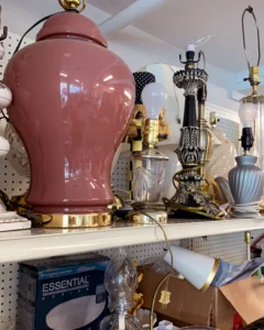 Shopping for lamps in a thrift store