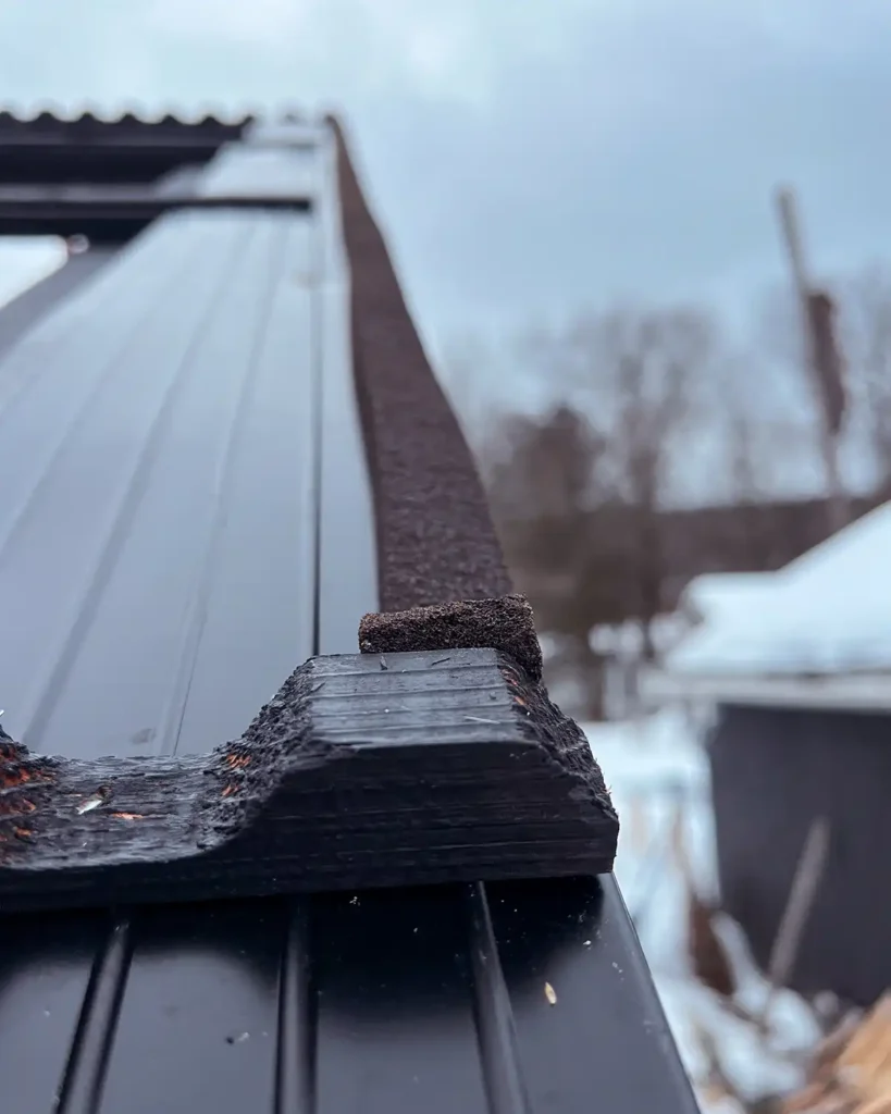 Universal seal tape attached to the drip edge on the gable ends