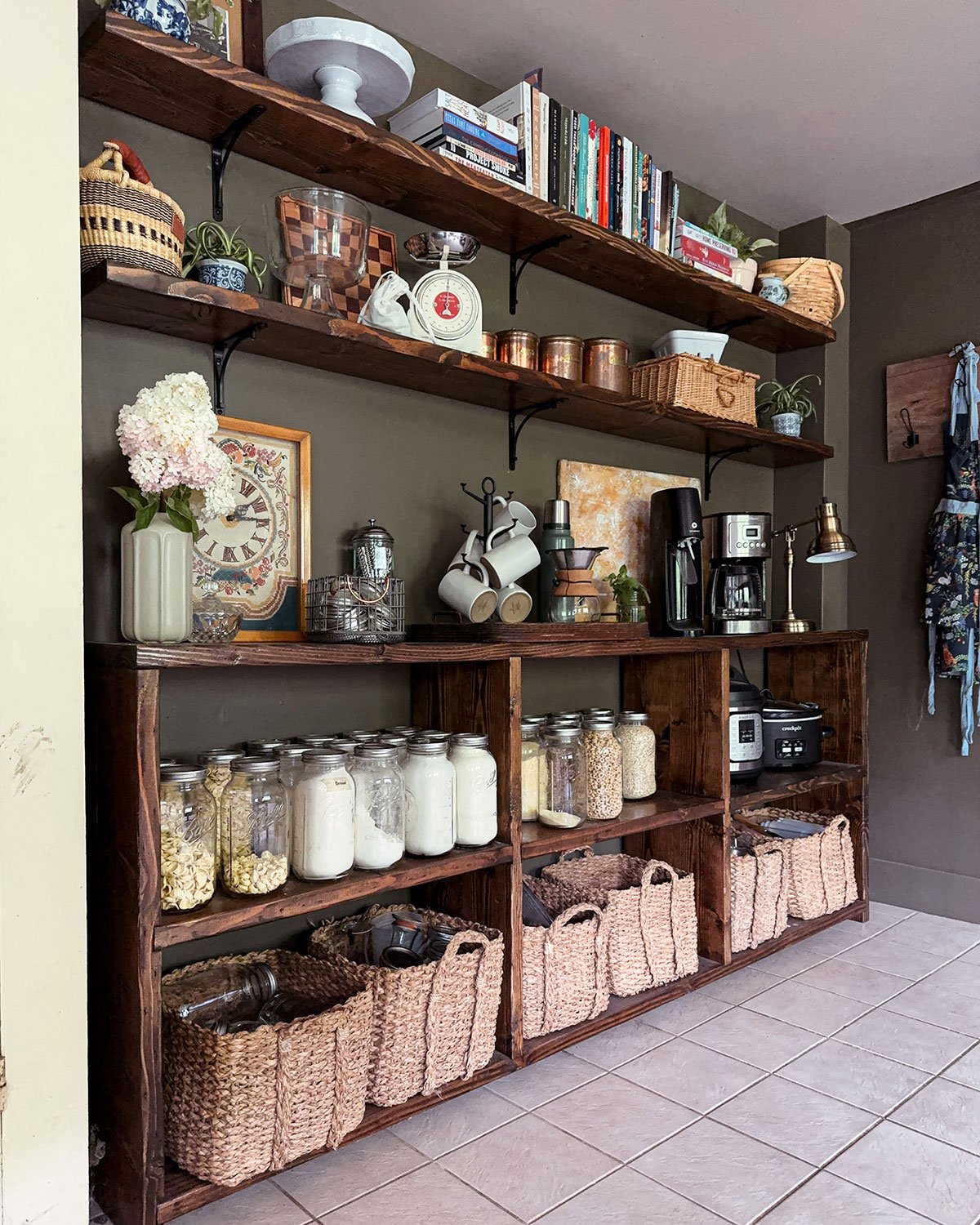 Custom DIY Open Pantry Makeover Before And After, image size:1200x1500